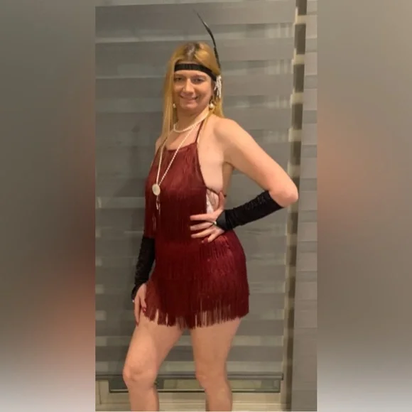 Knotted Backless Fringe Halter Romper - Medium - Picture 6 of 7